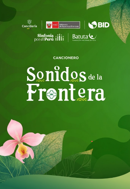 La portada muestra el titulo de "Sonidos de la Frontera" en grande, junto con dibujos de hojas y flores
